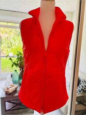 J. Crew Bright Orange Quilted Sleeveless Vest XS